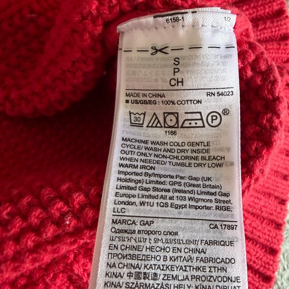 Women's Red Cable Knit Sweater Gap Size S - Picture 4 of 8